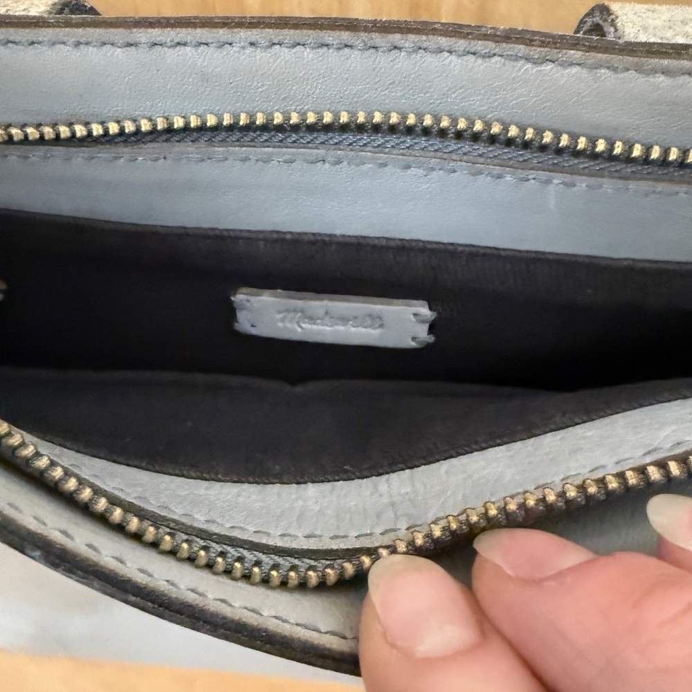 Madewell Zip-Top Medium Transport Tote in Grey/Blue - Picture 5 of 15